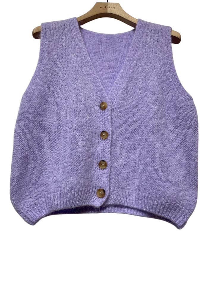 LINEN & COTTON HOUSE - Wholesale Sweater Vest - Women's - Sleeveless sweater with buttons 507122