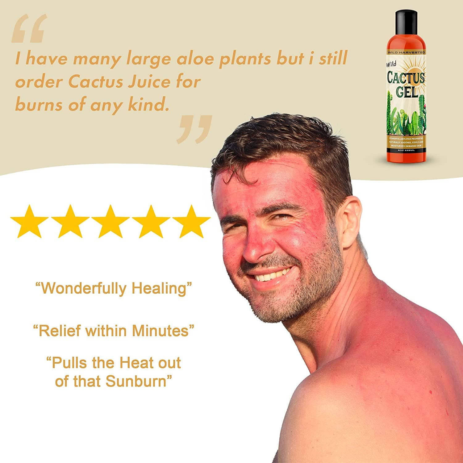 Cactus Juice - Wholesale Aftersun/Sun Damage Repair Cream - Wild Harvested Cactus Gel - Soothing & Moisturizing5