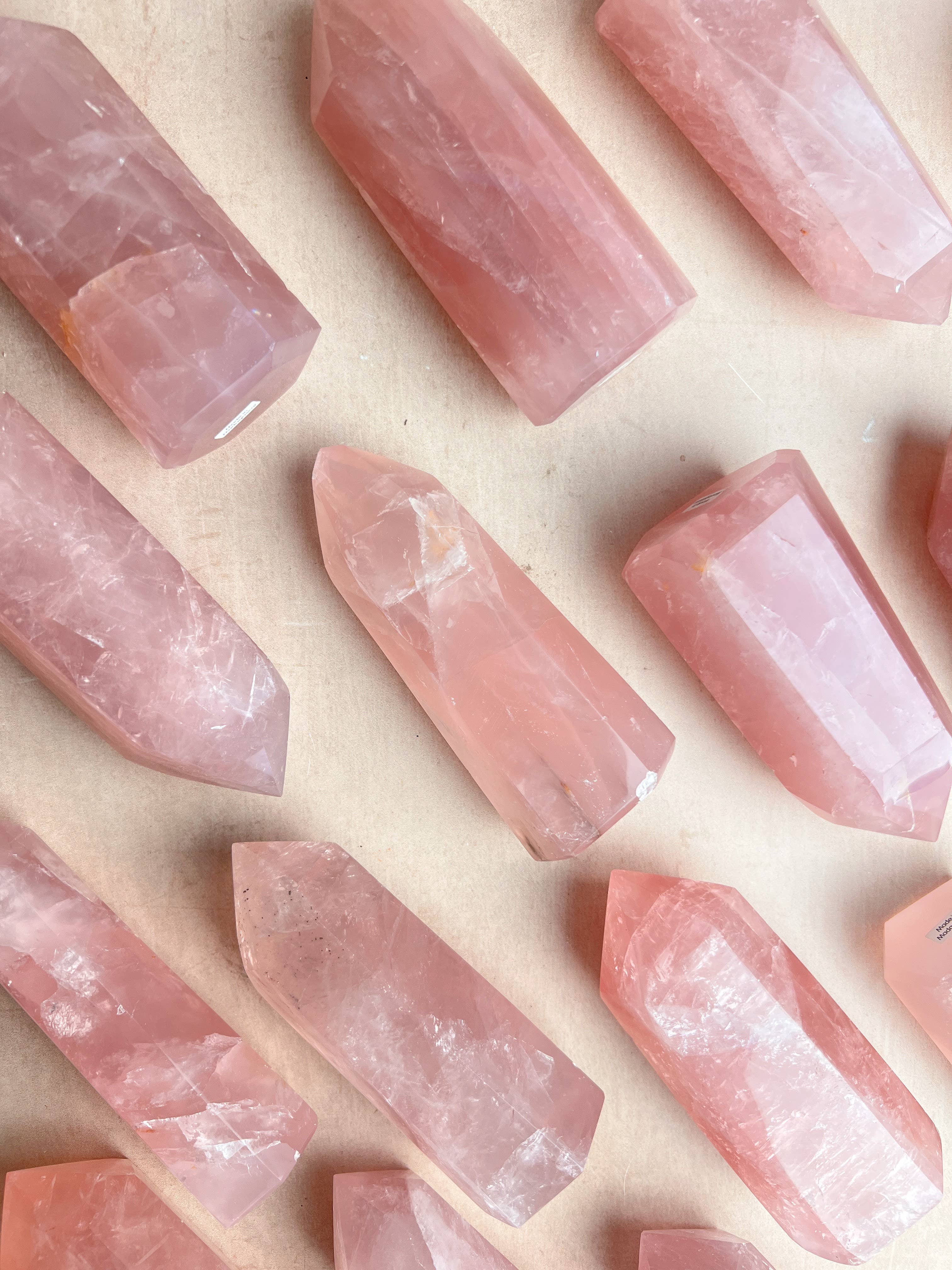 Terra Dawn Minerals - Wholesale Spiritual Stone/Crystal - High Grade Rose Quartz Towers Large & Small6