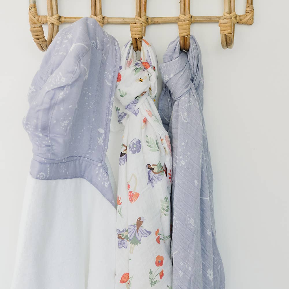 Bebe au Lait - Wholesale Swaddle Set - Baby - Woodland Fairy + Fairy Dust Oh-So-Soft Muslin Swaddle Set2