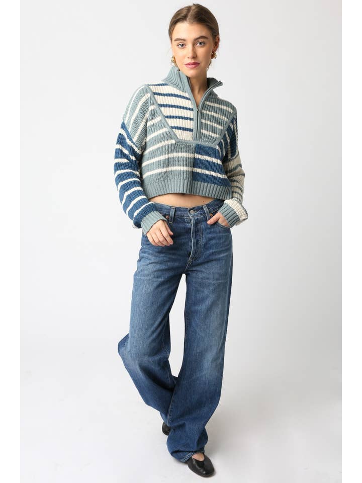 Olivaceous - Wholesale Knit Sweater - Women's - Vivian Quarter Zip Sweater7