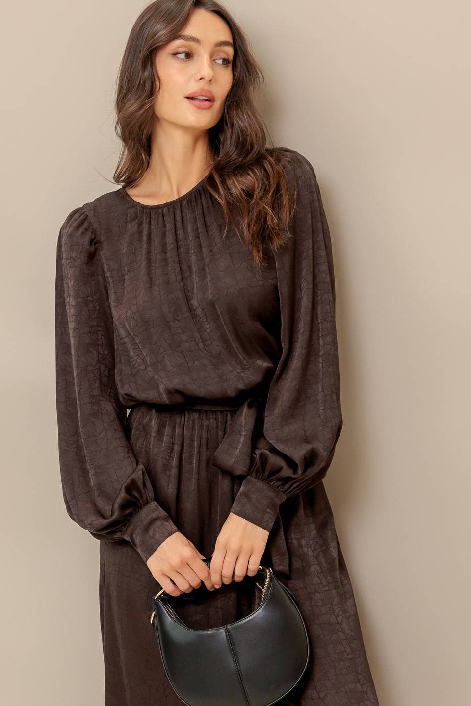 Brown A solid woven jumpsuit - IP8660 for wholesale on Faire5