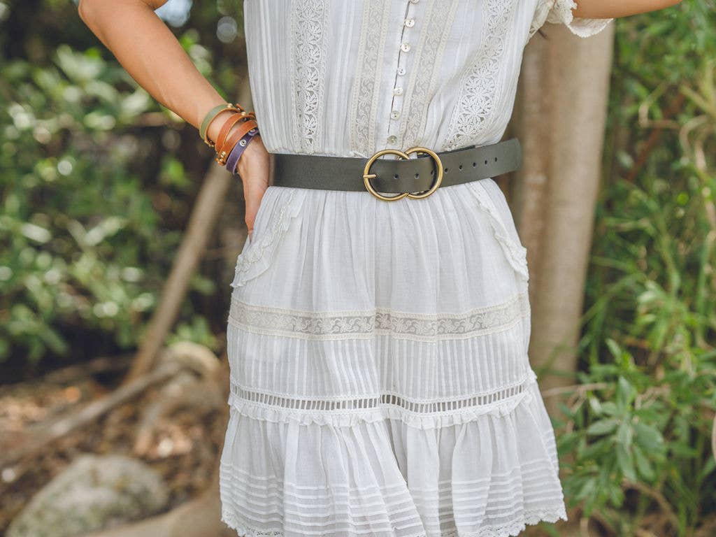 Most Wanted USA – wholesale Belt – Women's – Double Circle Buckle Leather Belt2