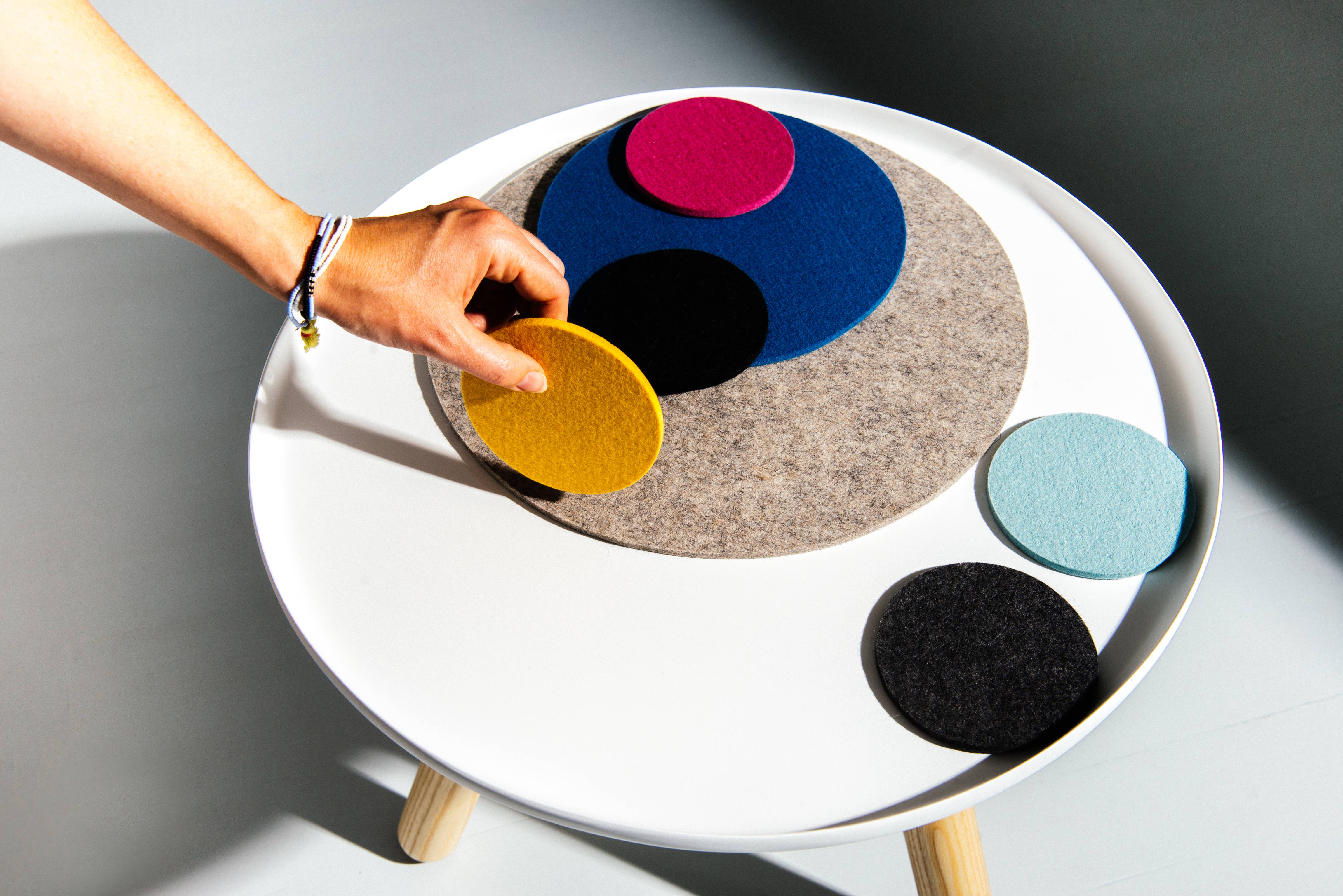 Parkhaus Felt - Wholesale Onderzetters - Ronde Onderzetter in 036 Mosterd, 10cm3