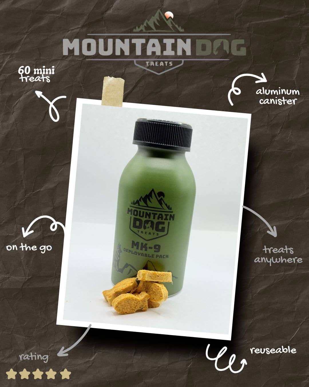 Mountain Dog - Vendita all'ingrosso Snack - Cani - Dolcetti per Cani da Montagna - Mini Pacchetti Dispiegabili MK-93