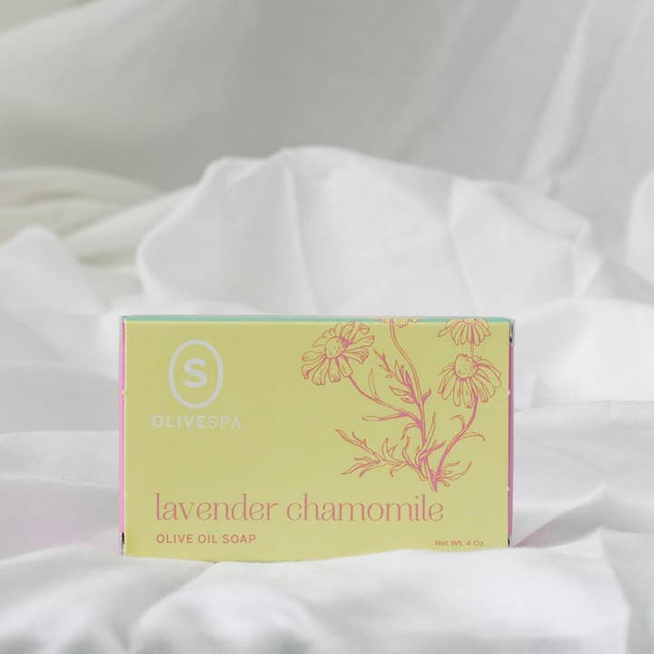 Lavender Chamomile Olive Oil Soap for wholesale by OLIVESPA