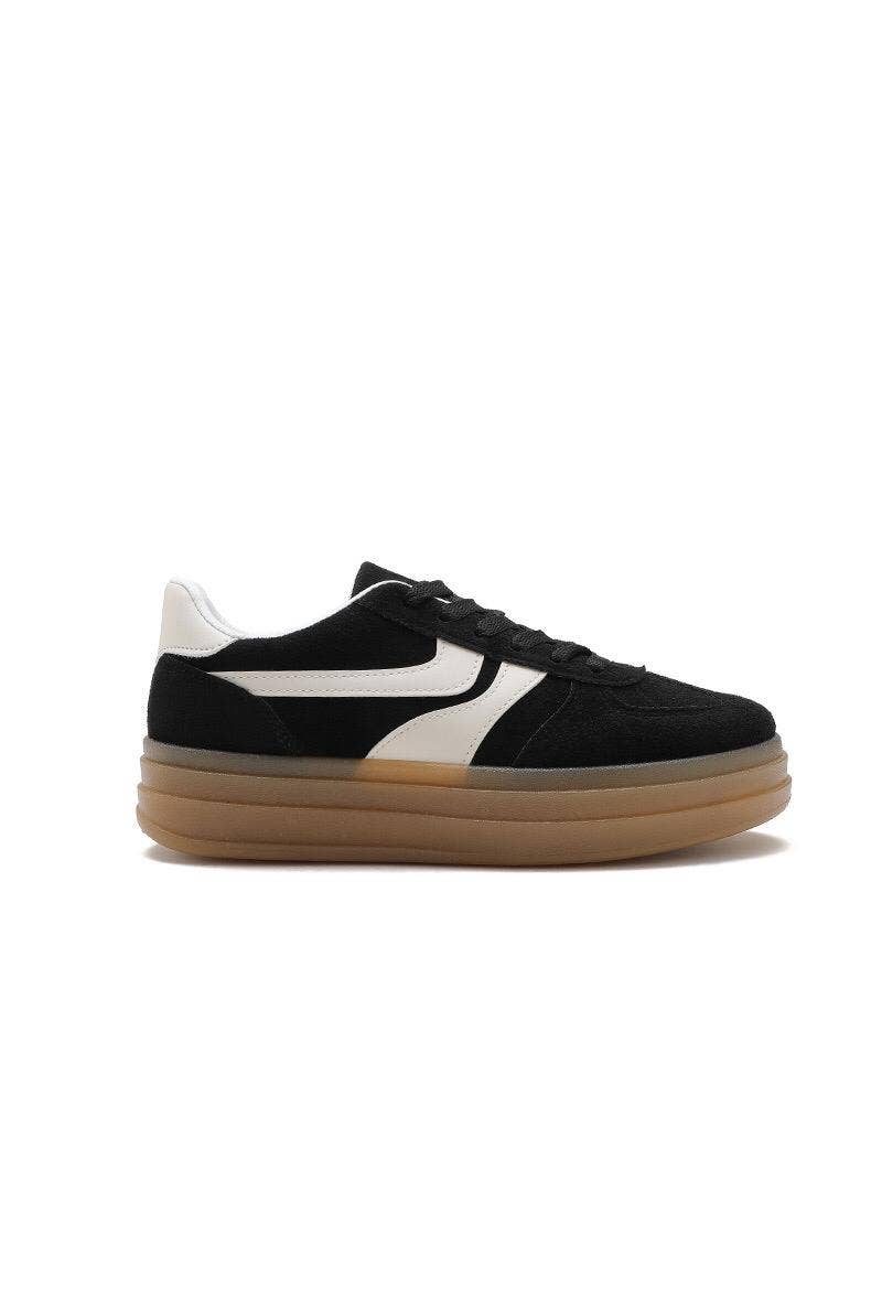 No Doubt Shoes – wholesale Lifestyle trainers – Women′s – WOMENS LACE UP GUM SOLE SIDE DETAIL CHUNKY SNEAKERS0