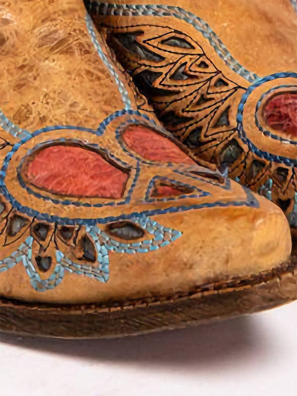 Brown Bohemia Floral Zipper Knee Boots for wholesale on Faire1