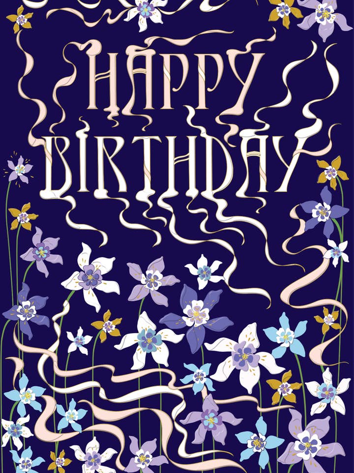 BIRTHDAY ART NOUVEAU GREETING CARD TURNOWSKY for wholesale by Notes & Queries, Inc.