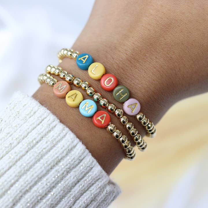 Anita's Accesorios - Wholesale Beaded Bracelet - Custom gold bead name bracelet camp friendship bracelet3