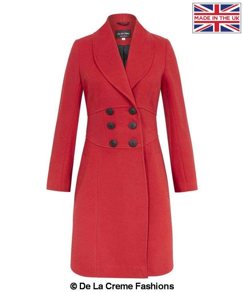 De La Creme Fashions – wholesale Coat – Women’s – Womens Slim Fit Double Breasted Roll Collared Coat3