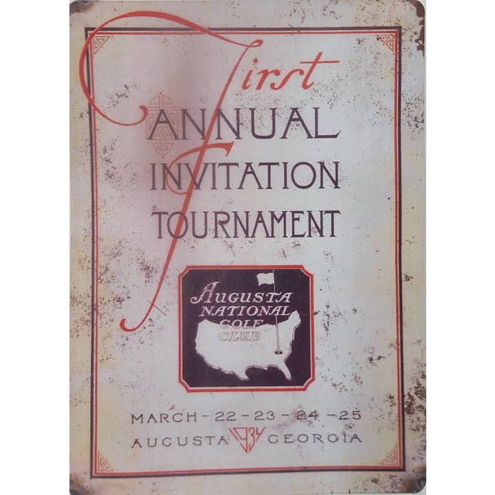 Vintage Golf Gifts - Wholesale Sign - Vintage Tin Sign - Augusta National First Tournament