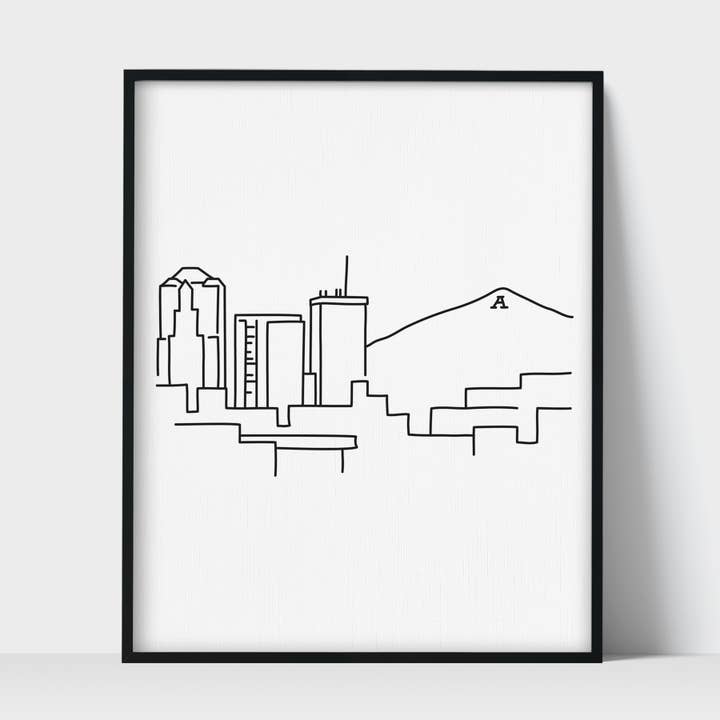 Skyline Tucson Arizona Unframed Art Print for wholesale by Scenic Route Shop