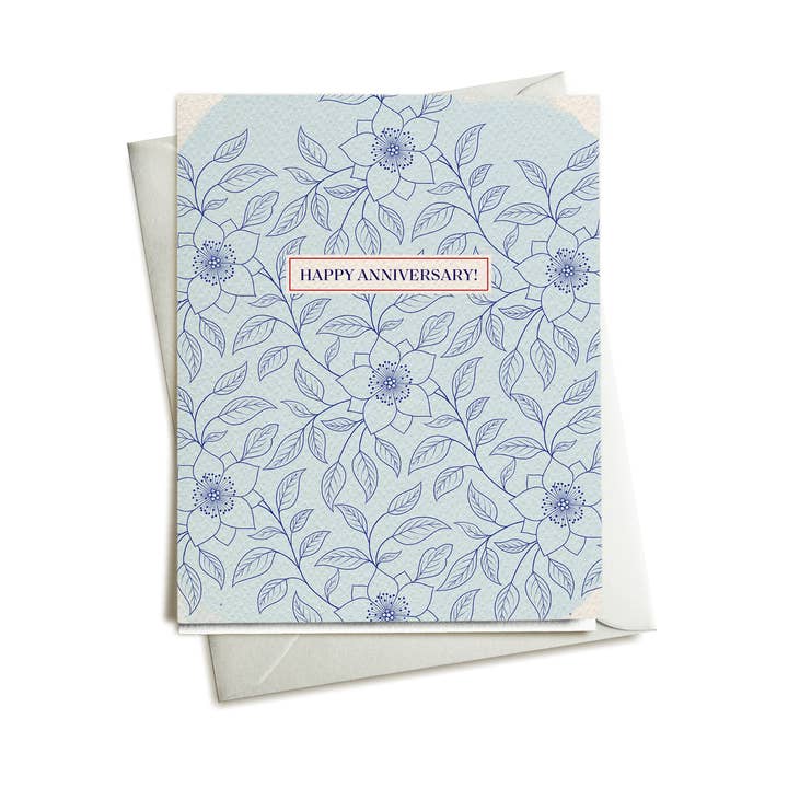 Happy Anniversary, Calming Blue flowers | Greeting Card for wholesale by SpecialOrbits