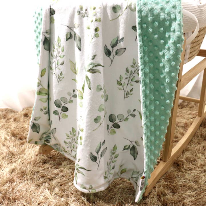 Honey Lemonade – Großhandel Bettdecke – Kind & Baby – Premium Baby & Kleinkind Minky Decke — Eukalyptus-Grün