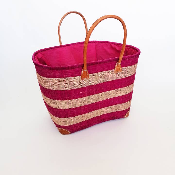 Le comptoir de la plage - Wholesale Beach Bag - "Ambanja" bags Size GM with pouch, assorted pieces1