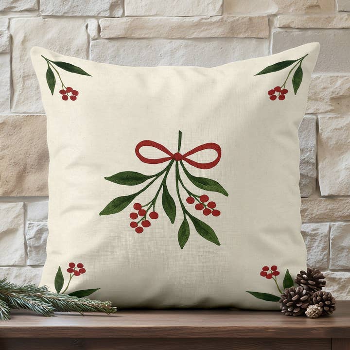 Federa 100% cotone Mazzo di Vischio A 50x50 cm per la vendita all'ingrosso da parte di SG HOGAR