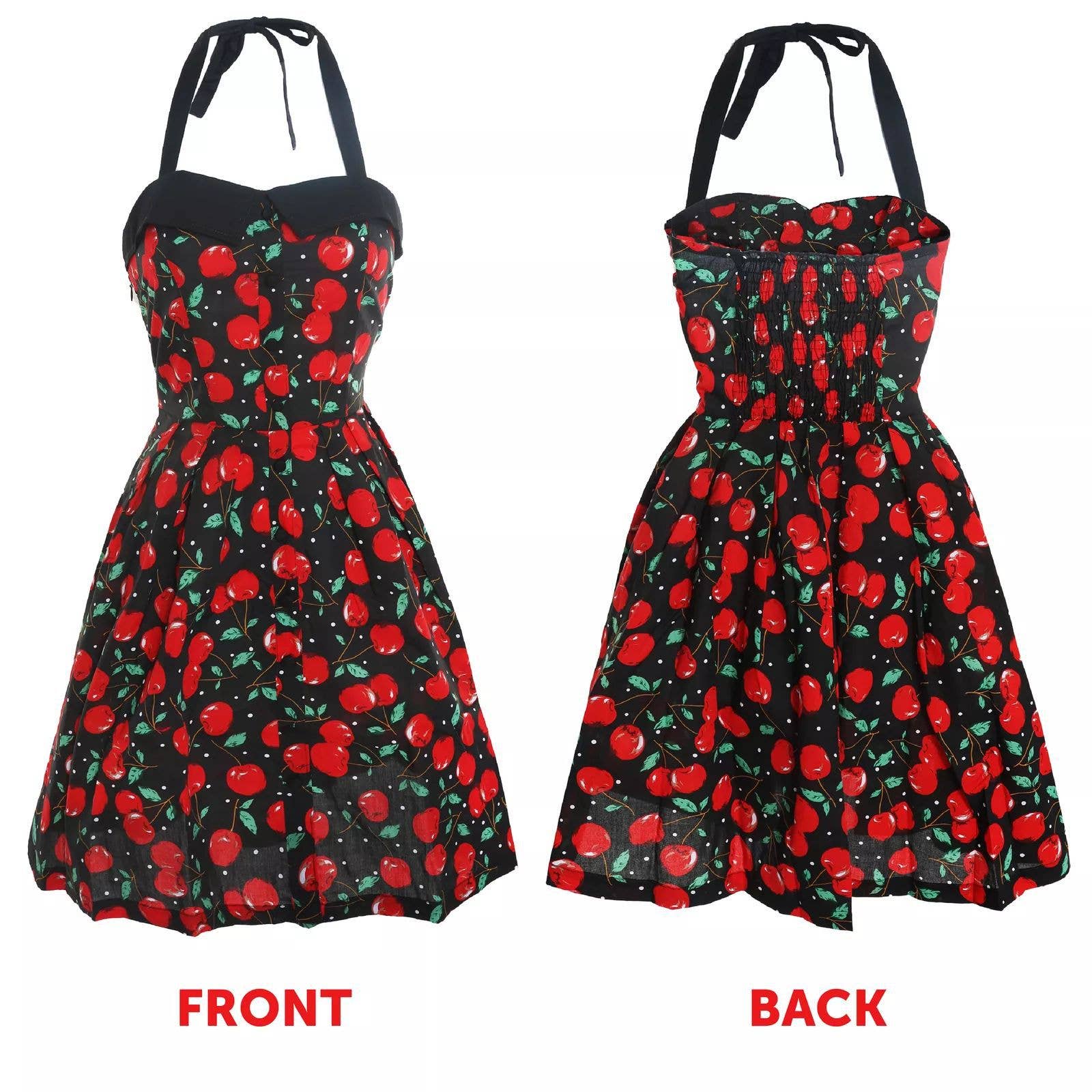 Rosa Clothing - Wholesale Dress - Women's - Vintage Polka Dot Halter Dress5