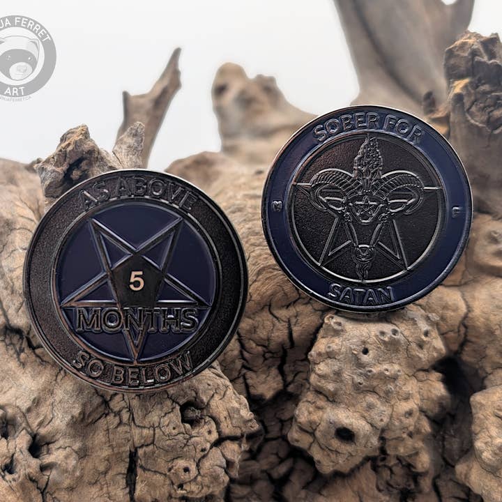 FICHA DE SOBRIEDAD SOBER FOR SATAN - 5 MESES para venta al por mayor de Ninja Ferret Art