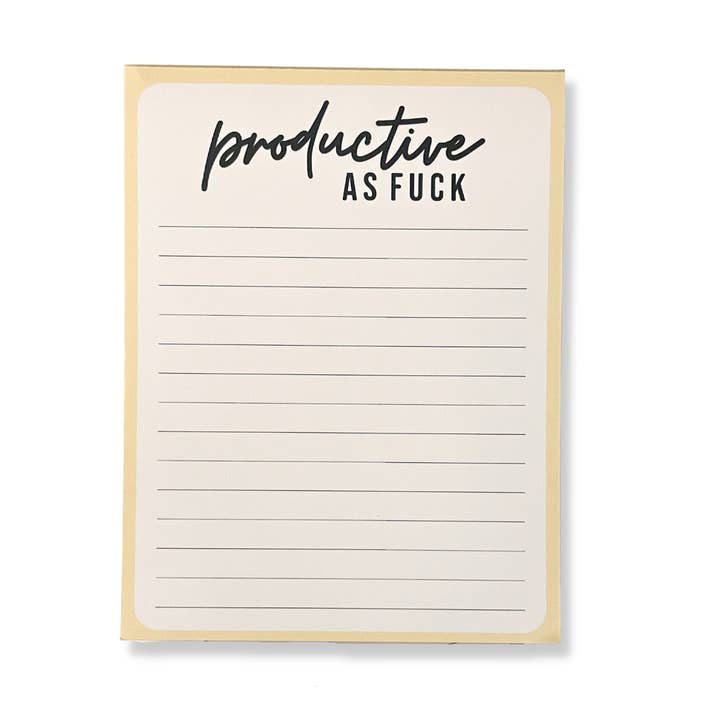 Productive as Fuck Notepad for wholesale by Yours Truly, Mary Anne