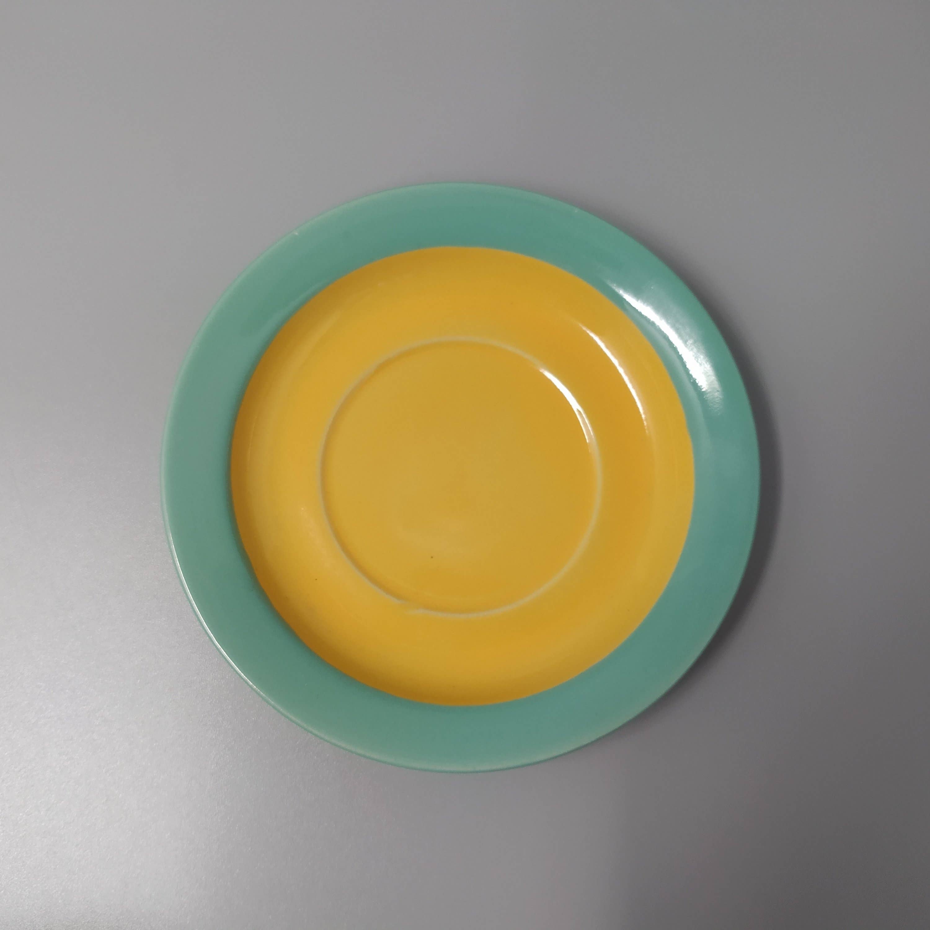 MadInteriorArt - Vendita all'ingrosso Servizi da tè - Splendido set da tè verde e giallo anni '80 in Cerami6