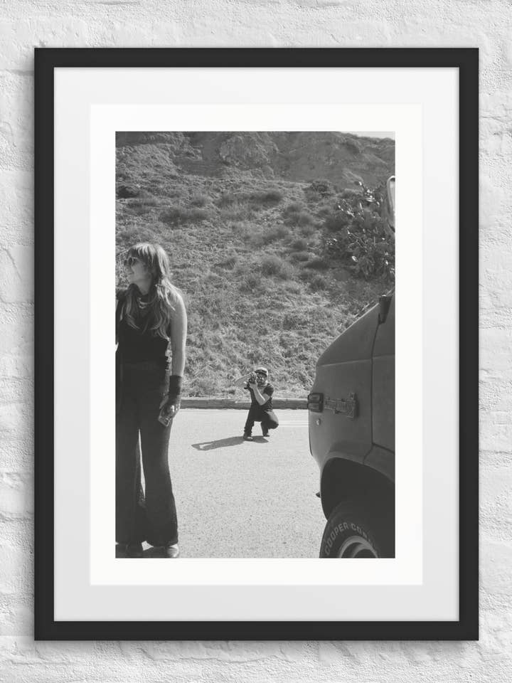 Van Culture Muse | Tattooed Artist & California Street Vans – 35mm Black and White Framed Film Photo Poster for wholesale by Stix and Stoned