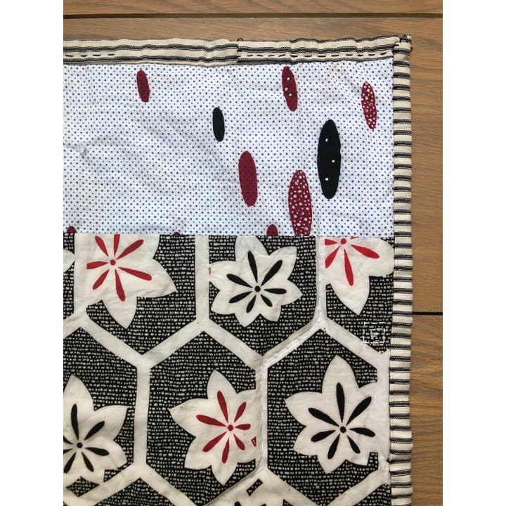 JoanR - Wholesale Quilt - Red, Black And White Boro Inspired Quilt2