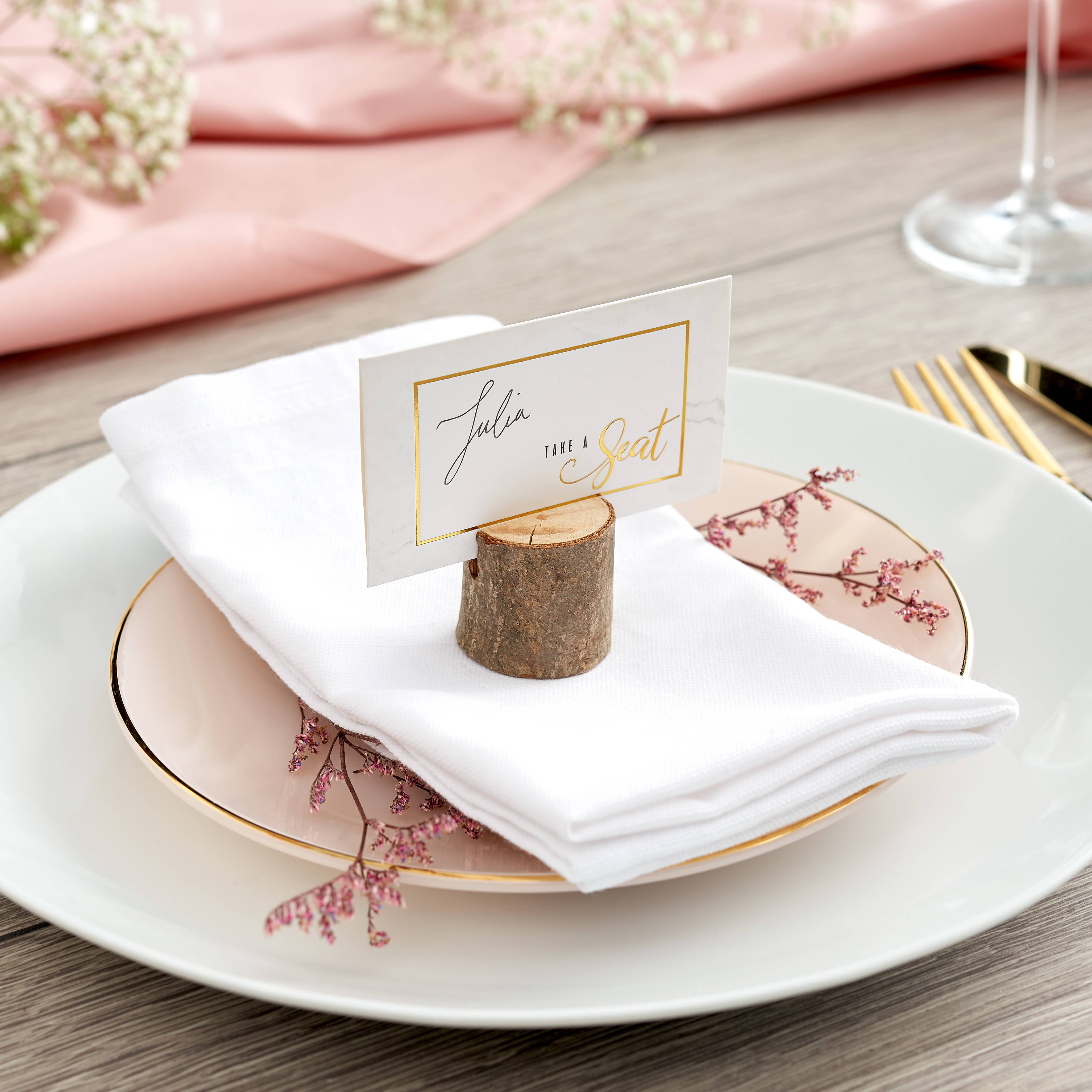 The Twiddlers - Wholesale Place Card / Place Holder - 50 Pine Wood Table Place Card Name Holders for Weddings5