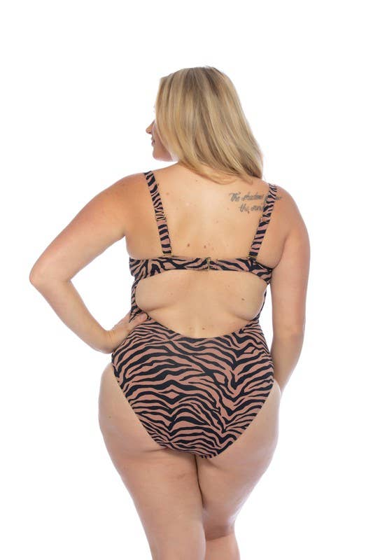 Plus Animal Print One Piece Plus Size Swimsuit for wholesale on Faire1