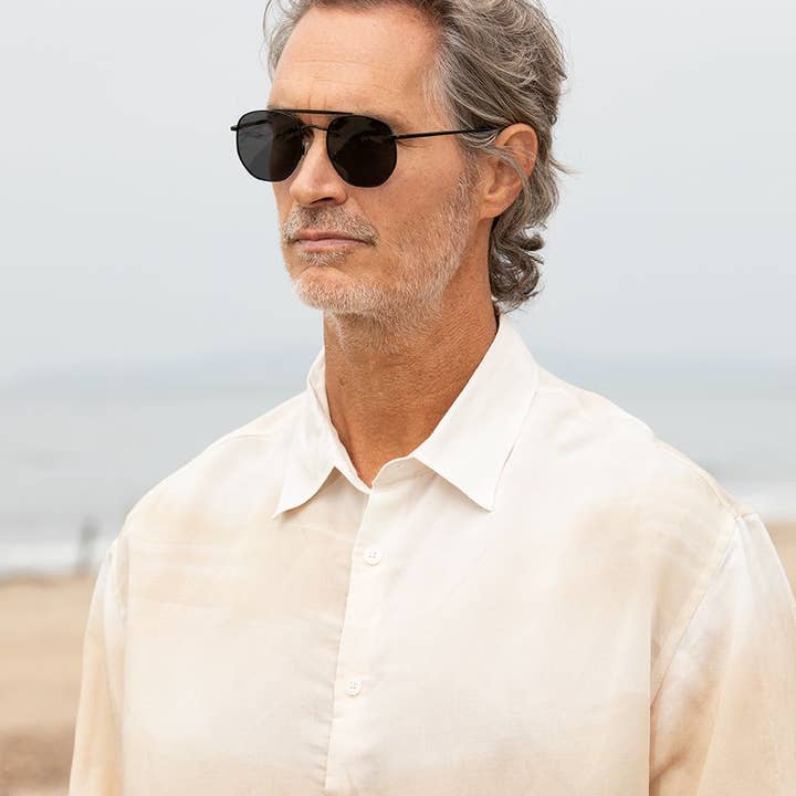 Blue Planet Eco-Eyewear – Großhandel Sonnenbrille – Herren – Matilija - Matter Onyx//Onyxspitzen/Smoke Polarisiert