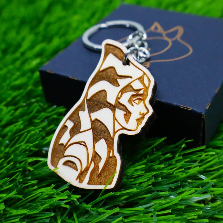 Herbs&Belles - Wholesale Keychain - Unisex - Ahsoka Tano Wooden Keychain – Star Wars Inspired Key Ring1