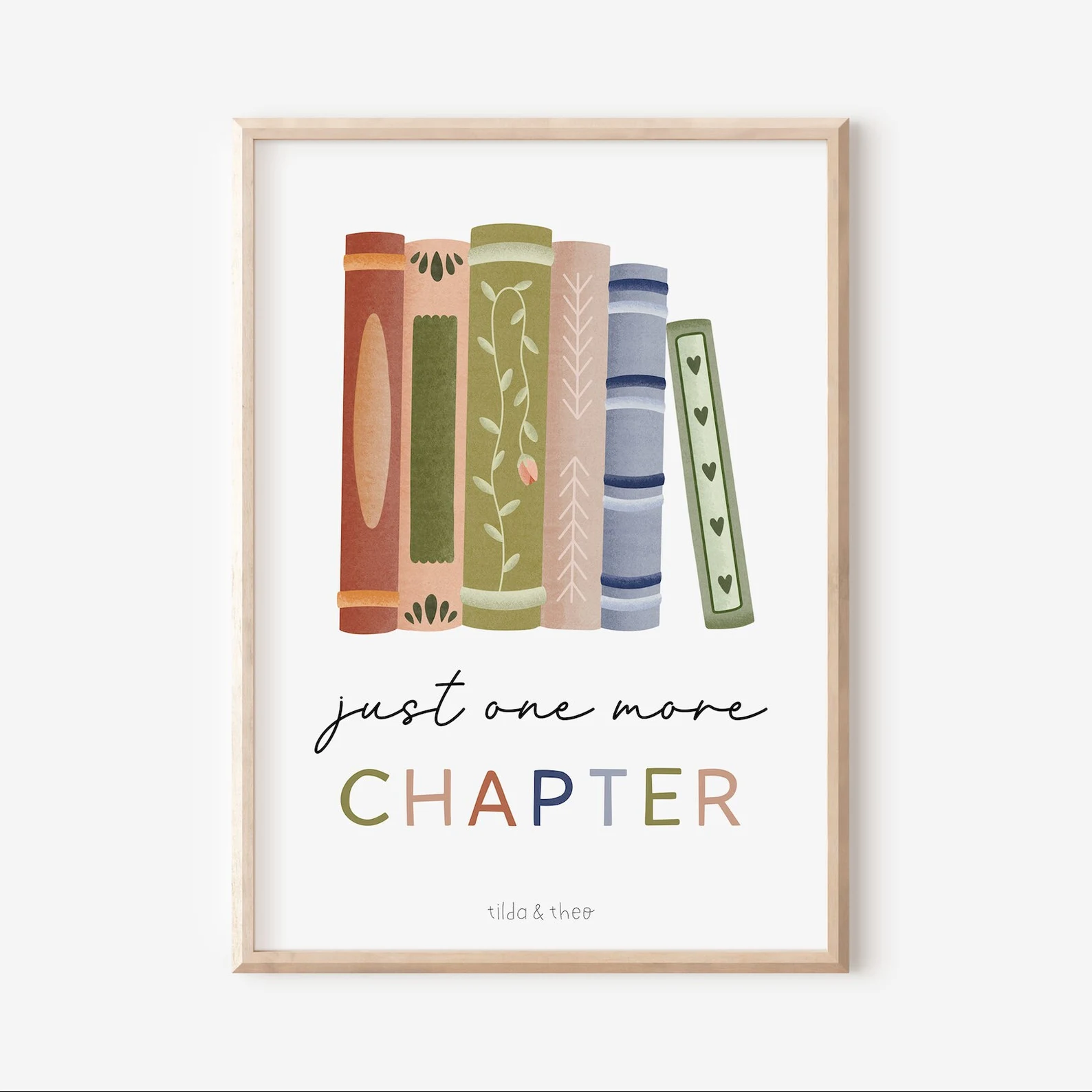 Tilda&Theo - Wholesale Poster - Poster Reading Books “One More Chapter” - Art Print Book 2