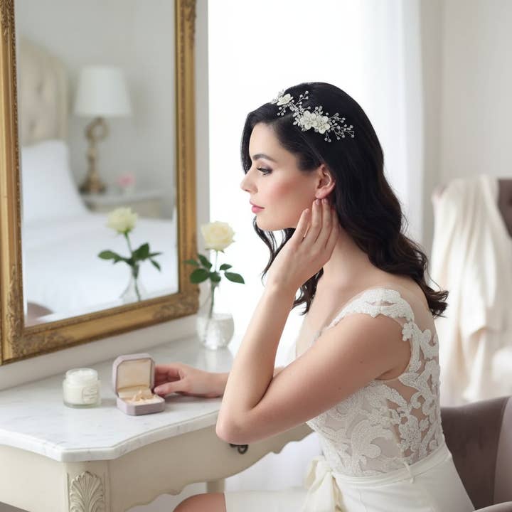 ARABELLA - ENCHANTING HAIR VINE -HP2- SASSB - IVORY for wholesale by Athena Bridal Jewellery