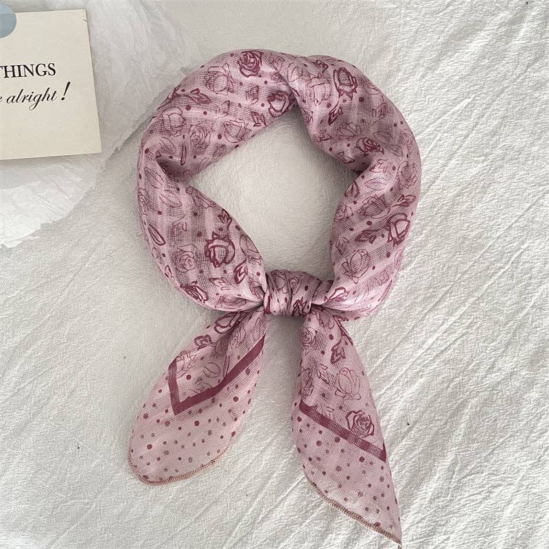 pinkblu02 – wholesale Halsduk - Dam – Sommar Dammode Bomull Linne Blommig Sjal14