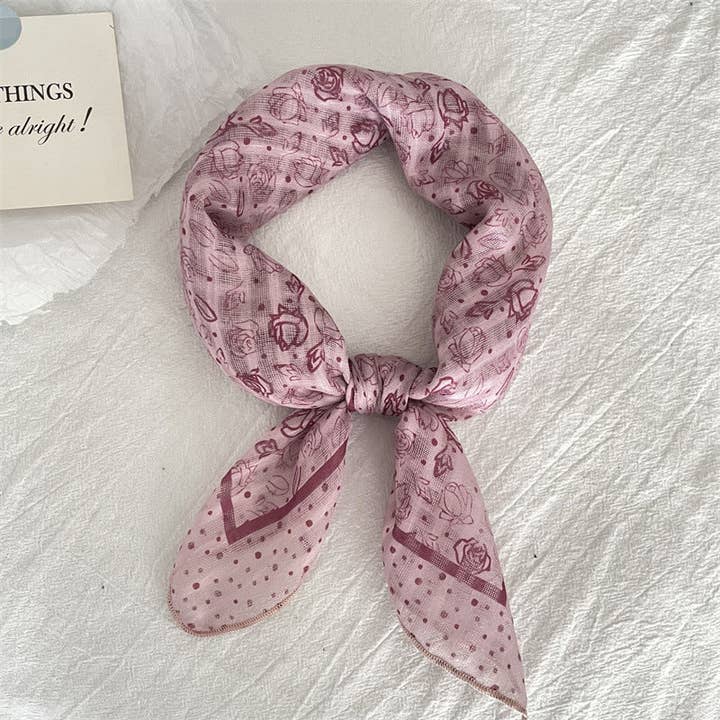 pinkblu02 – wholesale Halsduk - Dam – Sommar Dammode Bomull Linne Blommig Sjal14