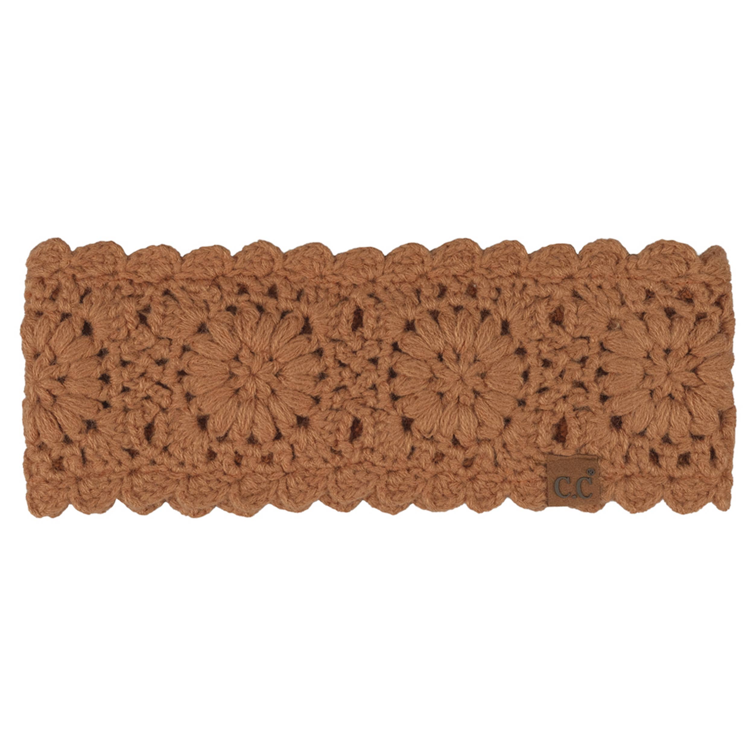 Hana - Vente Bonnet – femme - Bandeau Solide au Crochet Motif Fleur C.C2