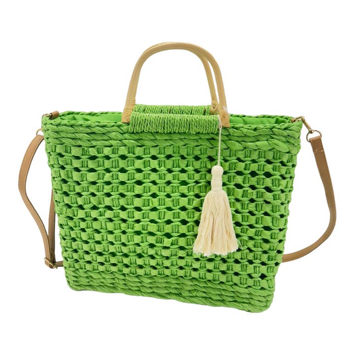 TAPA fashion - Wholesale Beach Bag - Rattan Beach Tote Shoulder Bag With Tassel BG4225-2.. (1pc)