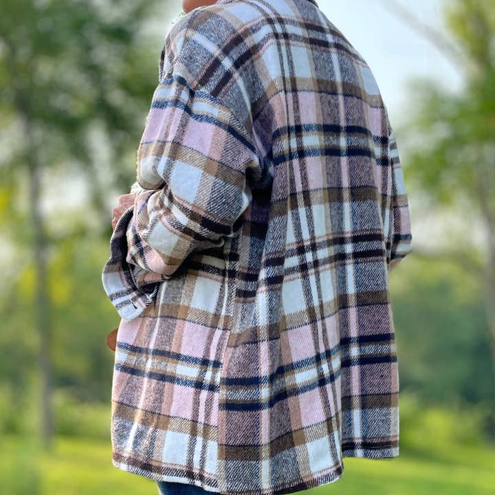 Rosa Camicia in flanella scozzese - Rosa in vendita all'ingrosso su Faire