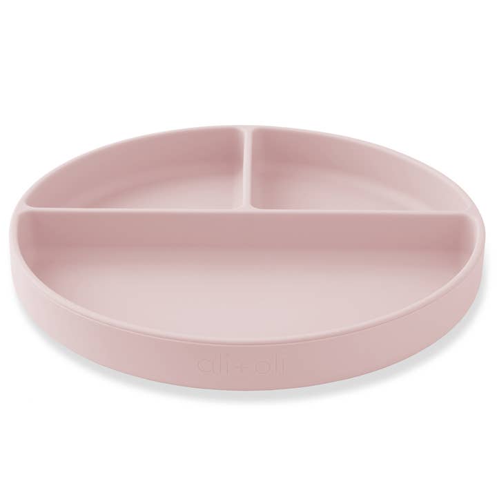 Ali+Oli - Wholesale Dinner Plate - Kids & Baby - Baby Plate with Suction and Divided Portions (Pink)1