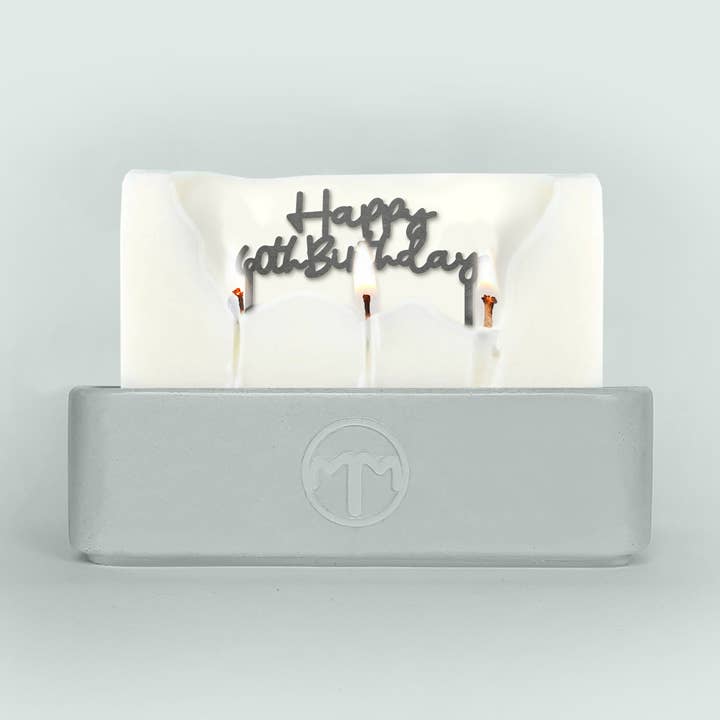Happy 60th Birthday Hidden Message Candle for wholesale by Melting Messages