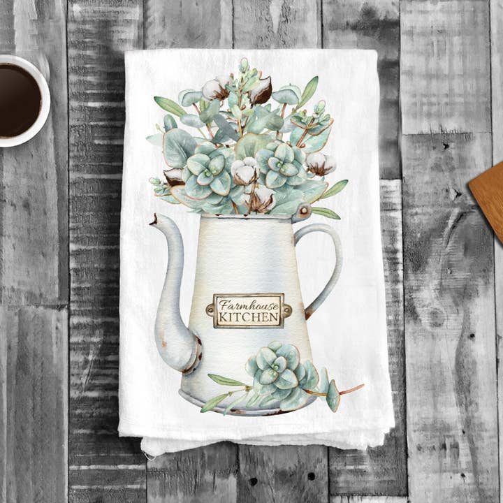 Eucalyputs tea Pot, Cotton Tea Towels for wholesale by Avery Lane Gifts