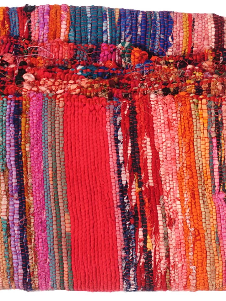 4' x 6' Red Recycled Fabric Rug for wholesale by Vintage Addiction