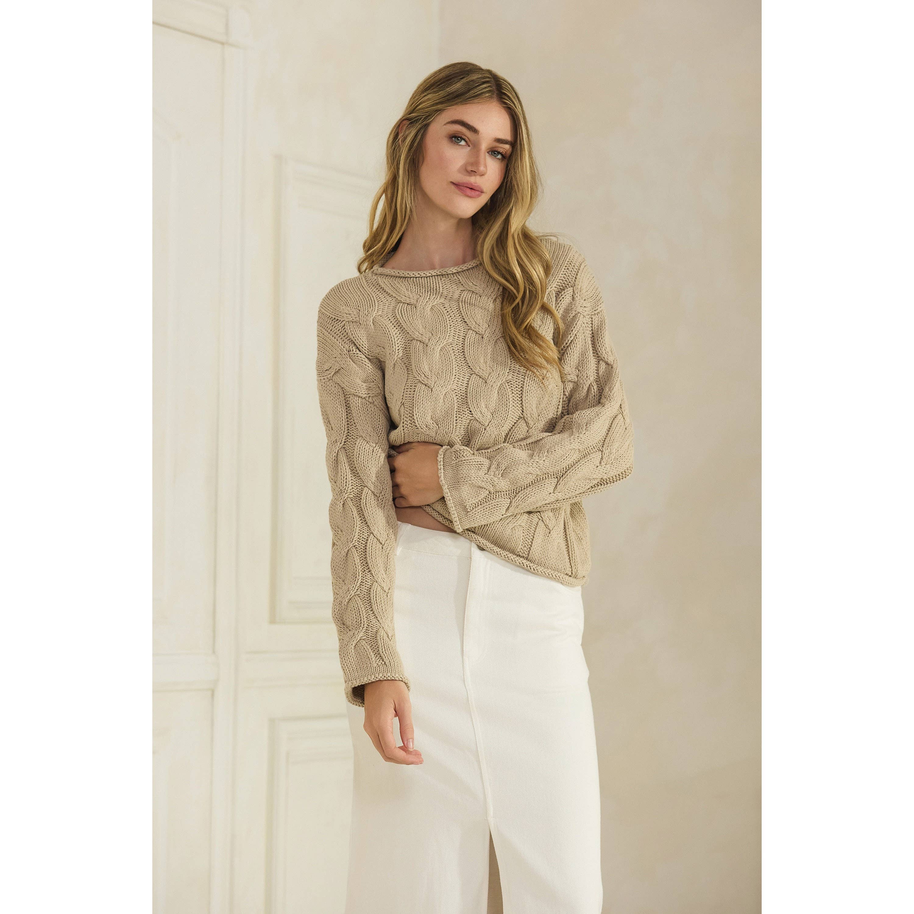 Honey Mango - Wholesale Knit Sweater - Women's - Cable knit sweater11