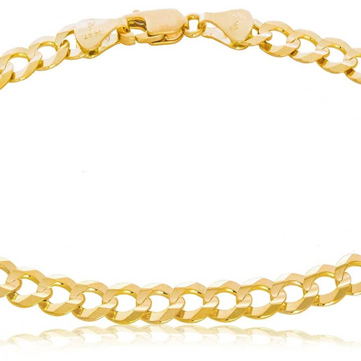 The Diamond Deal Mens Solid 14K Yellow Or White Gold 2.6mm Shiny Cuban Comfort Curb Chain Necklace For men for Pendants Or Bracelet with Lobster-Claw Clasp (10" ,16" , 18", 20" or 24 inch) for wholesale by The Diamond Deal