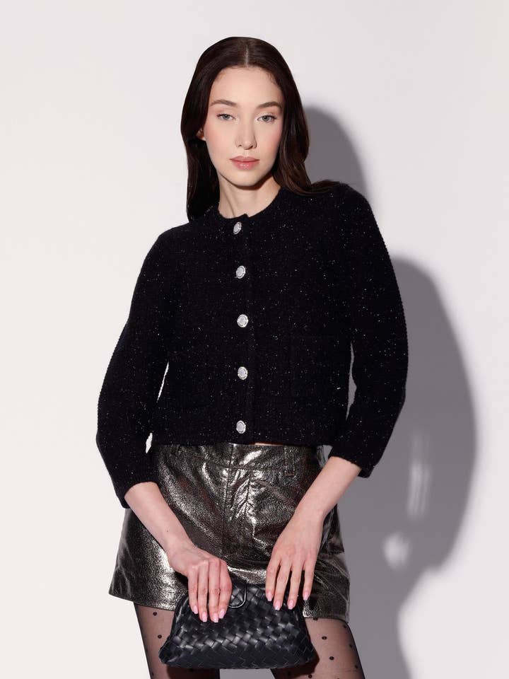 Janis Cardigan, Black Silver for wholesale by Walter Baker