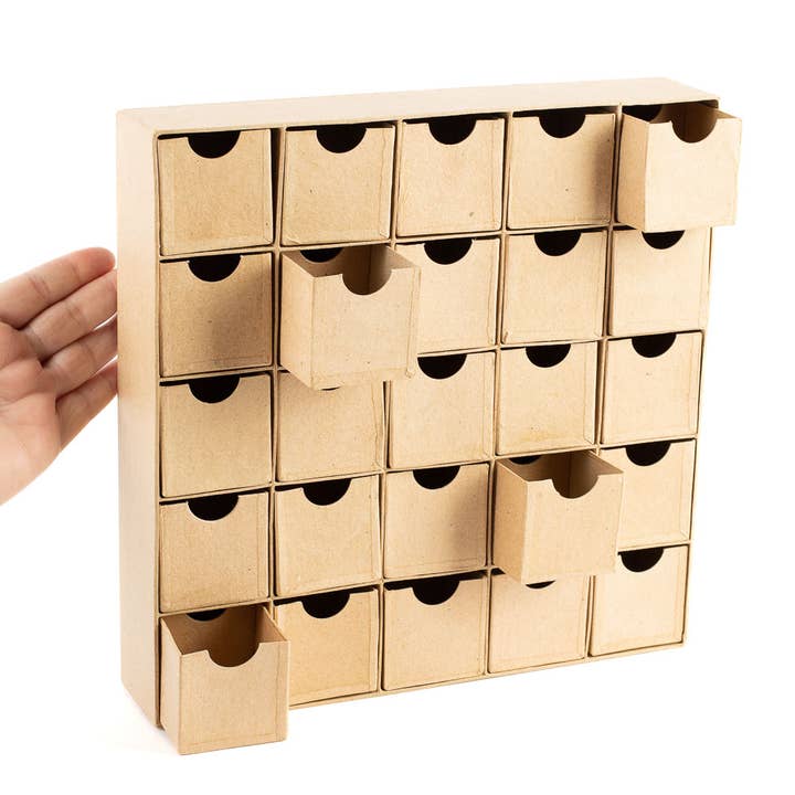 Factory Direct Craft - Wholesale Advent Calendar - Paper Mache Advent Countdown Box - 11-1/8" W x 11-1/8" H3