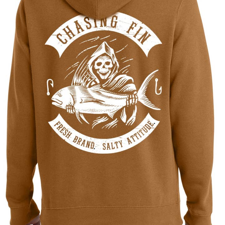Duck Brown Saltwater Reaper Pullover Fleece Hoodie - Chasing Fin New Edition for wholesale by Chasing Fin