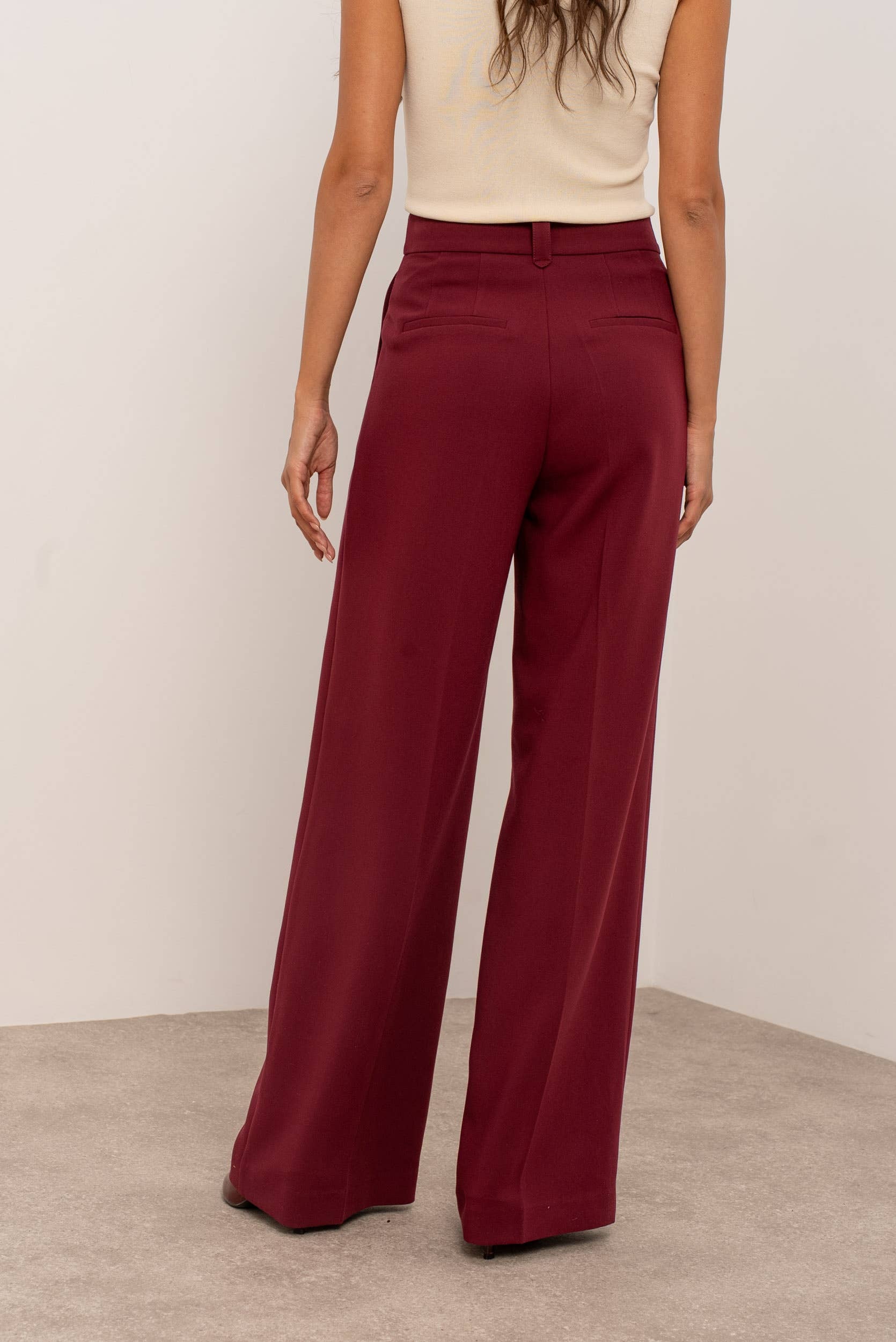 Attentif Paris - Vendita all'ingrosso Pantaloni eleganti - Donna - [Aura] Pantaloni ampi a vita alta con pinces54