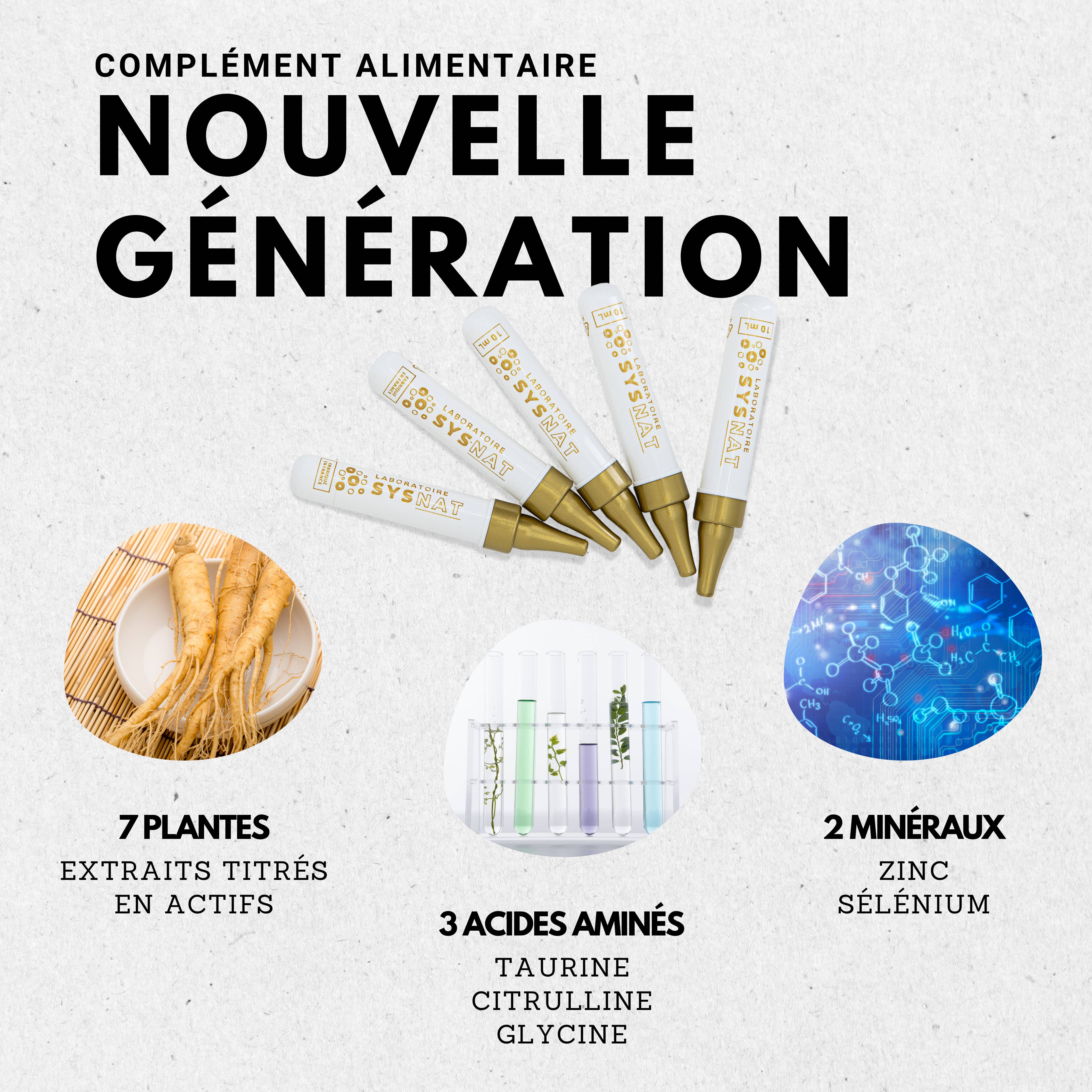 Laboratoire SYSNAT - Venta al por mayor Suplementos/vitaminas para beber - BOOSTER Vitalidad Sexual - 14 dosis1