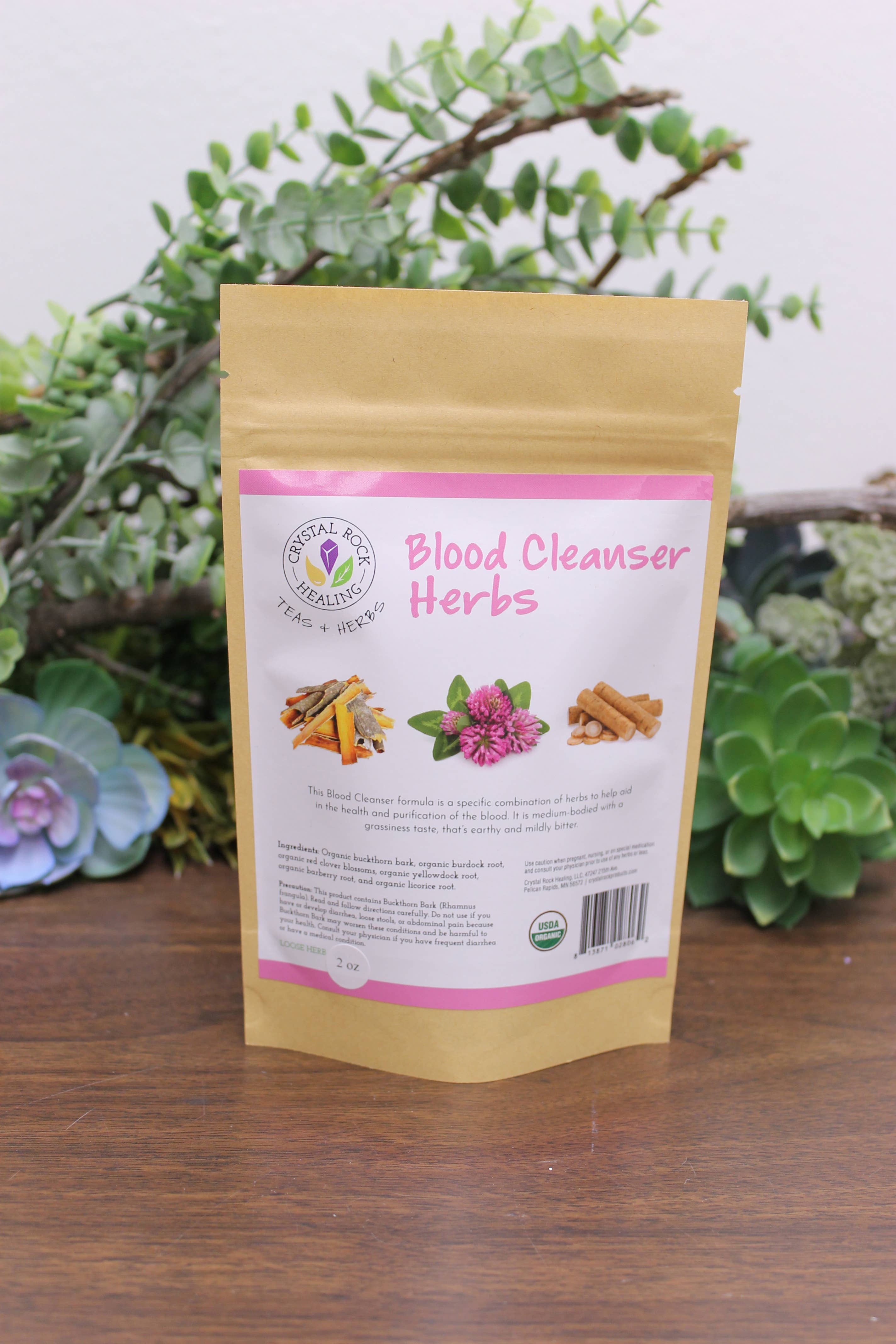 Crystal Rock Healing, LLC - Wholesale Health/Detox Tea - Blood Cleanser Loose Herb 2oz Organic